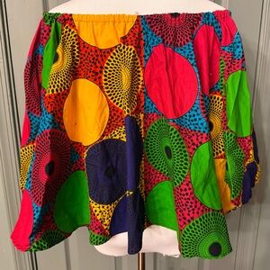 Custom made African colorful cotton top. S/M